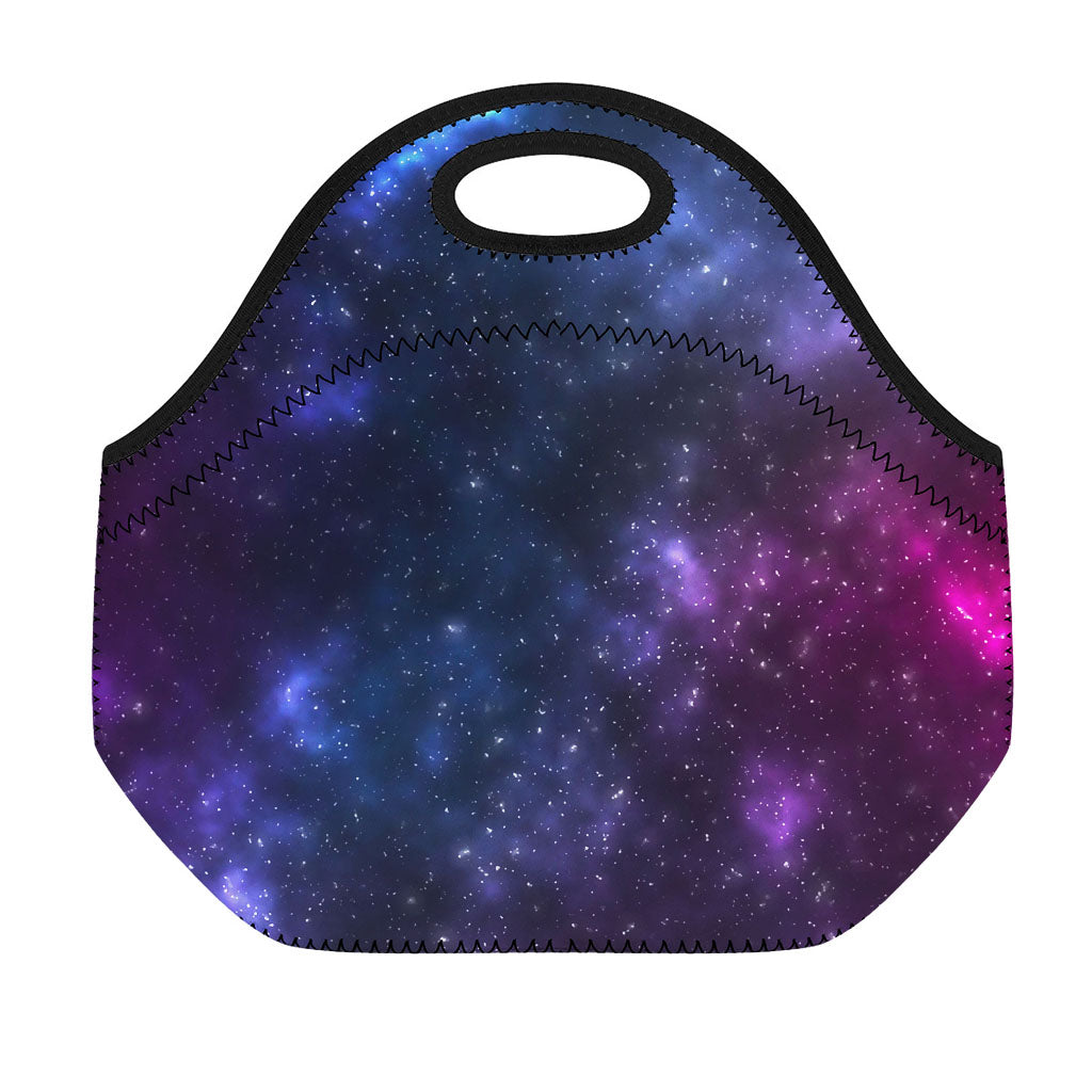 Blue Purple Cosmic Galaxy Space Print Neoprene Lunch Bag
