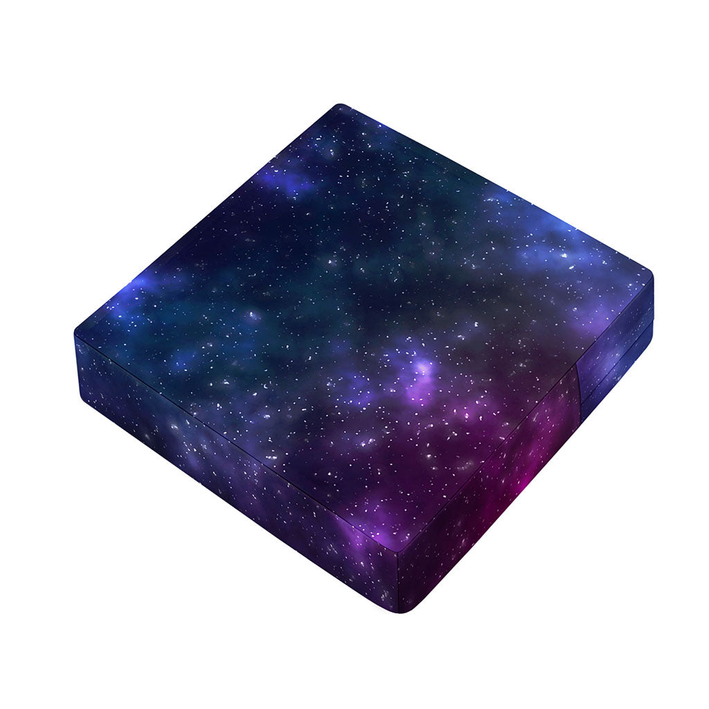 Blue Purple Cosmic Galaxy Space Print Outdoor Seat Cushion Cover
