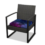 Blue Purple Cosmic Galaxy Space Print Outdoor Seat Cushion Cover