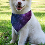 Blue Purple Cosmic Galaxy Space Print Over The Collar Dog Bandana