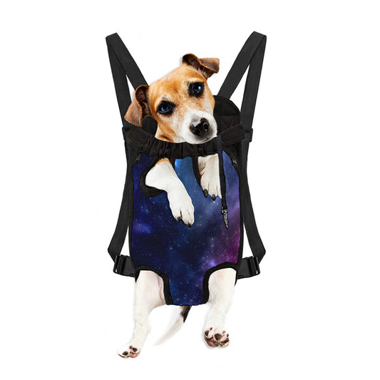 Blue Purple Cosmic Galaxy Space Print Pet Carrier Backpack