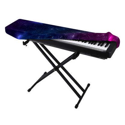 Blue Purple Cosmic Galaxy Space Print Piano Keyboard Cover