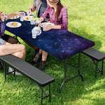 Blue Purple Cosmic Galaxy Space Print Picnic Table Cover