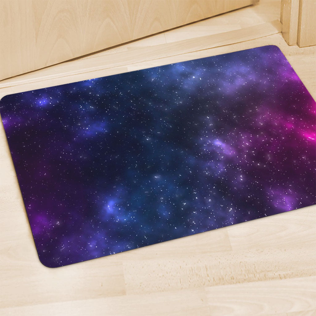 Blue Purple Cosmic Galaxy Space Print Polyester Doormat