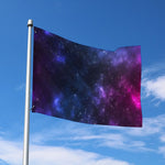Blue Purple Cosmic Galaxy Space Print Polyester Flag