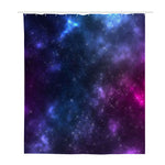 Blue Purple Cosmic Galaxy Space Print Polyester Shower Curtain