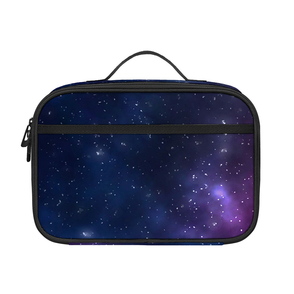 Blue Purple Cosmic Galaxy Space Print Portable Lunch Bag