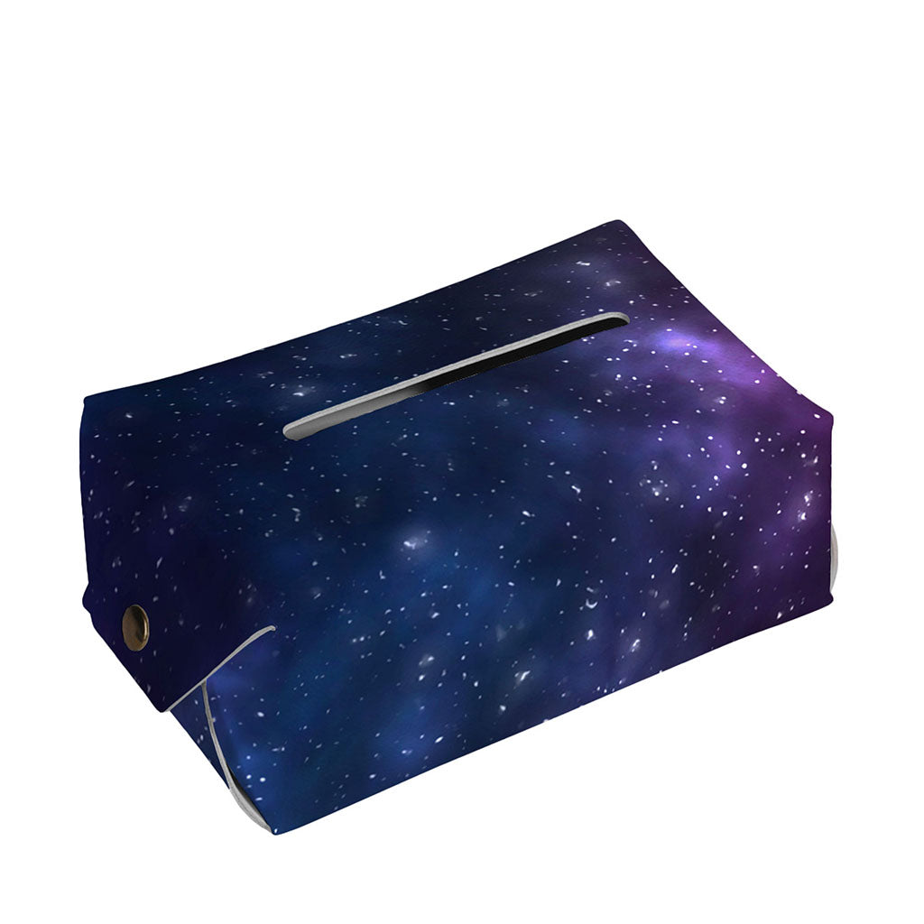Blue Purple Cosmic Galaxy Space Print Rectangle Tissue Box Cover