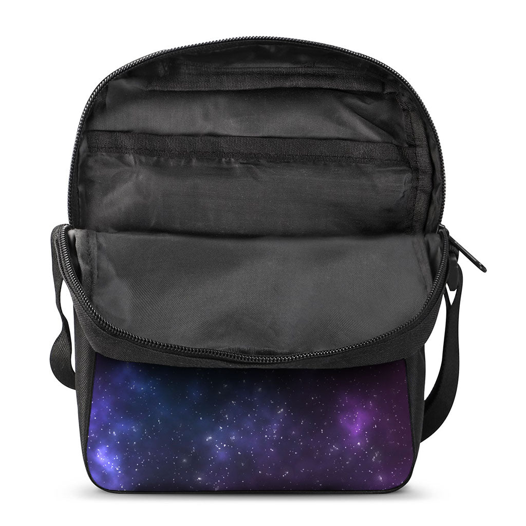 Blue Purple Cosmic Galaxy Space Print Rectangular Crossbody Bag