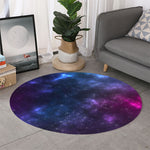 Blue Purple Cosmic Galaxy Space Print Round Rug