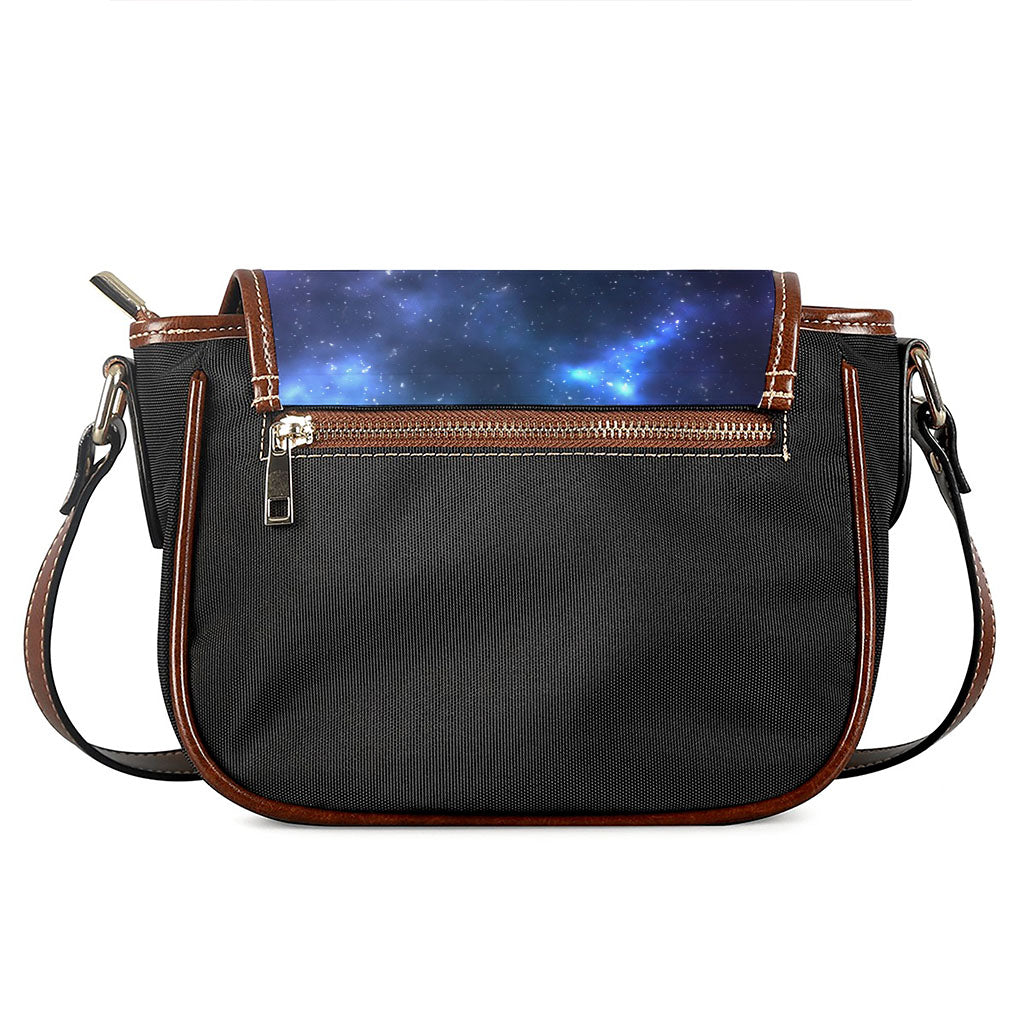 Blue Purple Cosmic Galaxy Space Print Saddle Bag