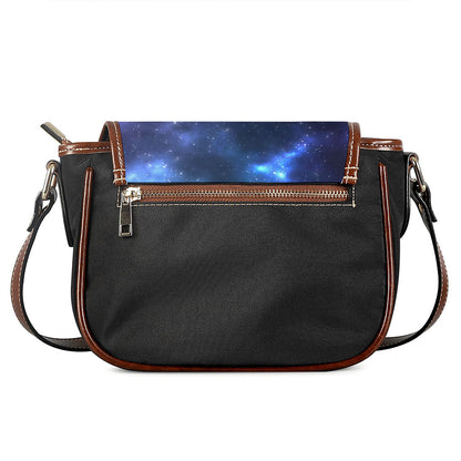 Blue Purple Cosmic Galaxy Space Print Saddle Bag