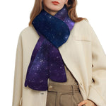 Blue Purple Cosmic Galaxy Space Print Scarf