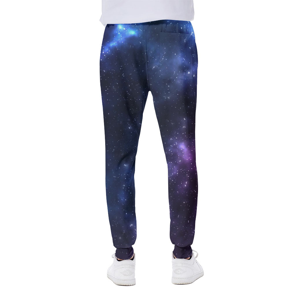 Blue Purple Cosmic Galaxy Space Print Scuba Joggers