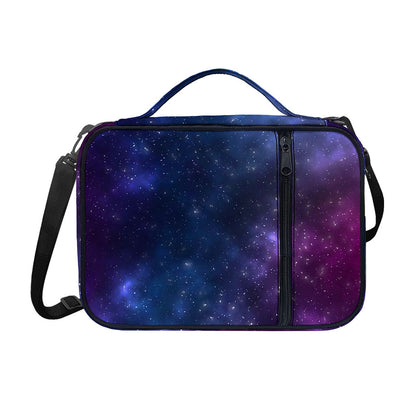 Blue Purple Cosmic Galaxy Space Print Shoulder Strap Bible Bag