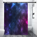 Blue Purple Cosmic Galaxy Space Print Shower Curtain