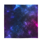 Blue Purple Cosmic Galaxy Space Print Silk Bandana