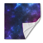 Blue Purple Cosmic Galaxy Space Print Silk Bandana