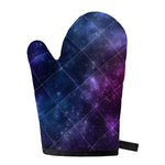 Blue Purple Cosmic Galaxy Space Print Single Oven Mitt