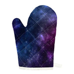 Blue Purple Cosmic Galaxy Space Print Single Oven Mitt