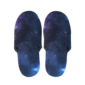 Blue Purple Cosmic Galaxy Space Print Slippers