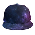 Blue Purple Cosmic Galaxy Space Print Snapback Cap