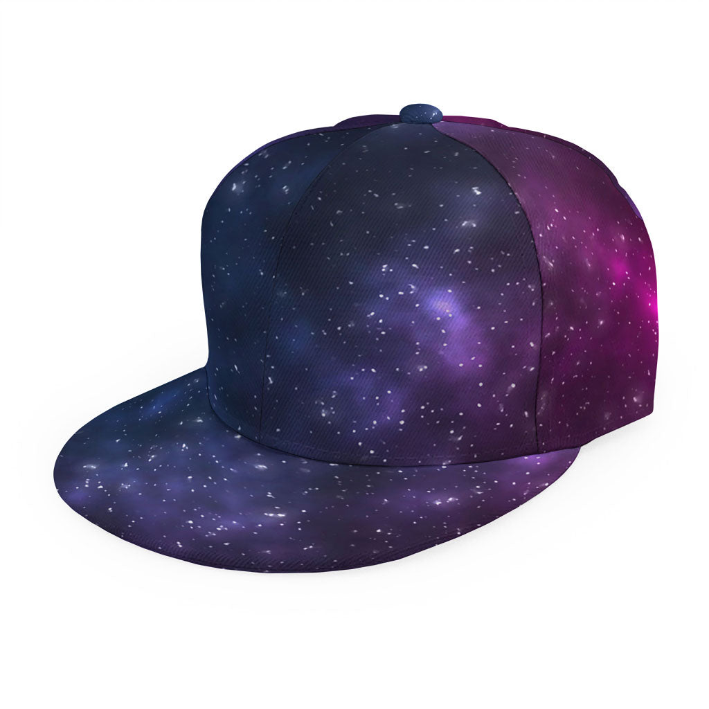 Blue Purple Cosmic Galaxy Space Print Snapback Cap
