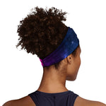 Blue Purple Cosmic Galaxy Space Print Sports Headband