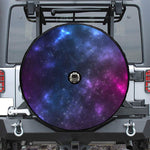 Blue Purple Cosmic Galaxy Space Print Tire Cover With Camera Hole