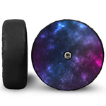Blue Purple Cosmic Galaxy Space Print Tire Cover With Camera Hole