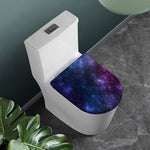 Blue Purple Cosmic Galaxy Space Print Toilet Lid Cover
