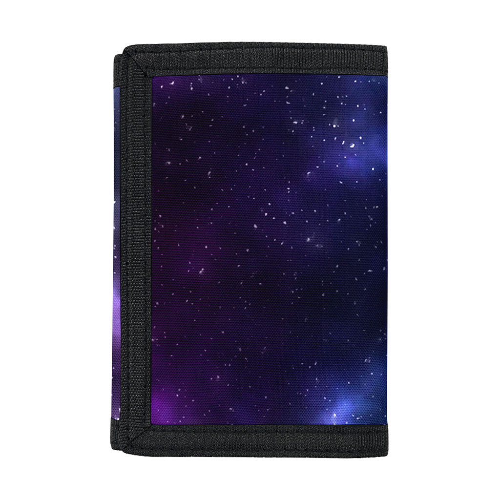 Blue Purple Cosmic Galaxy Space Print Trifold Wallet