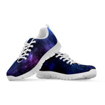 Blue Purple Cosmic Galaxy Space Print White Running Shoes