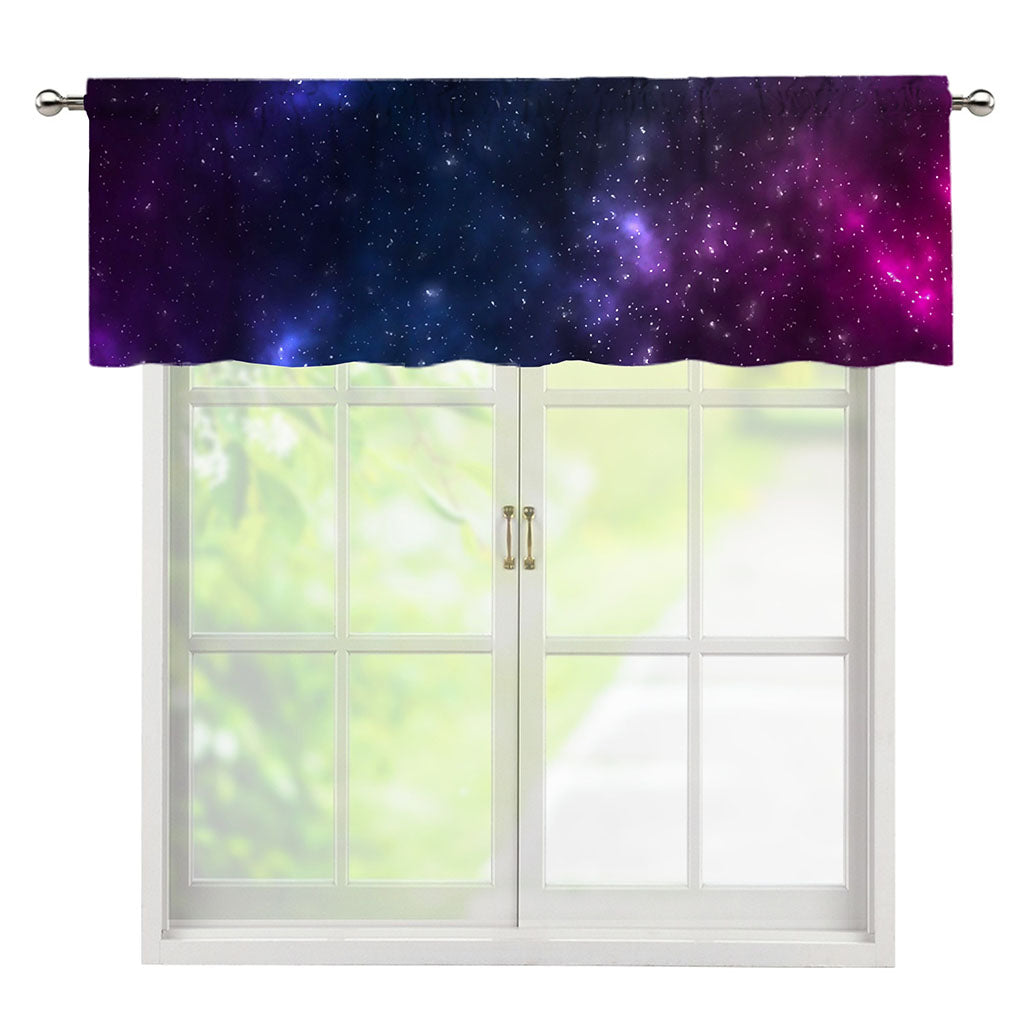 Blue Purple Cosmic Galaxy Space Print Window Valance