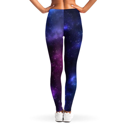 Blue Purple Cosmic Galaxy Space Print Women's Leggings