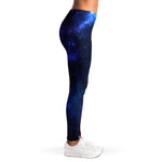 Blue Purple Cosmic Galaxy Space Print Women's Leggings