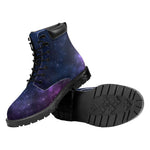 Blue Purple Cosmic Galaxy Space Print Work Boots