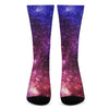 Blue Purple Stardust Galaxy Space Print Crew Socks