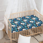 Blue Rainbow Unicorn Pattern Print Baby Crib Sheet