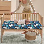 Blue Rainbow Unicorn Pattern Print Baby Crib Sheet