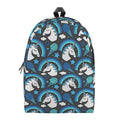 Blue Rainbow Unicorn Pattern Print School Backpack