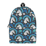 Blue Rainbow Unicorn Pattern Print Backpack