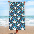 Blue Rainbow Unicorn Pattern Print Beach Towel