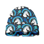 Blue Rainbow Unicorn Pattern Print Beanie