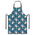 Blue Rainbow Unicorn Pattern Print Bib Apron With Pocket