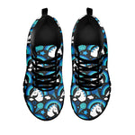 Blue Rainbow Unicorn Pattern Print Black Running Shoes