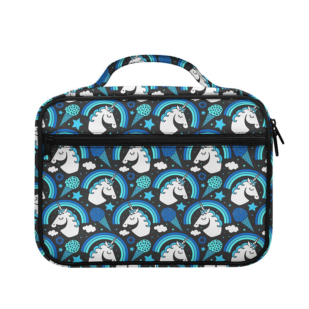 Blue Rainbow Unicorn Pattern Print Briefcase Bible Bag