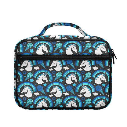 Blue Rainbow Unicorn Pattern Print Briefcase Bible Bag