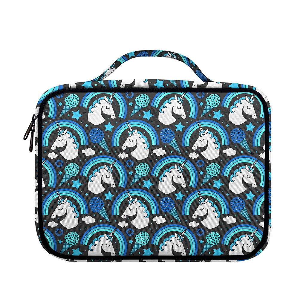 Blue Rainbow Unicorn Pattern Print Briefcase Bible Bag