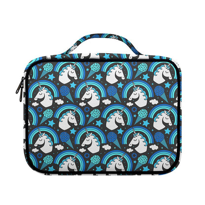 Blue Rainbow Unicorn Pattern Print Briefcase Bible Bag